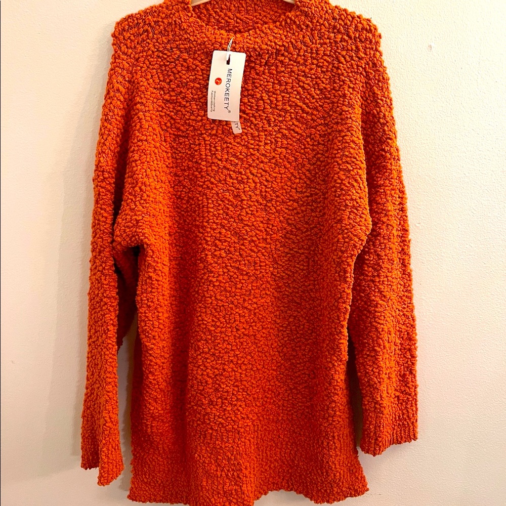Amazon Merokeety Large Women’s Orange Sweater🔥
